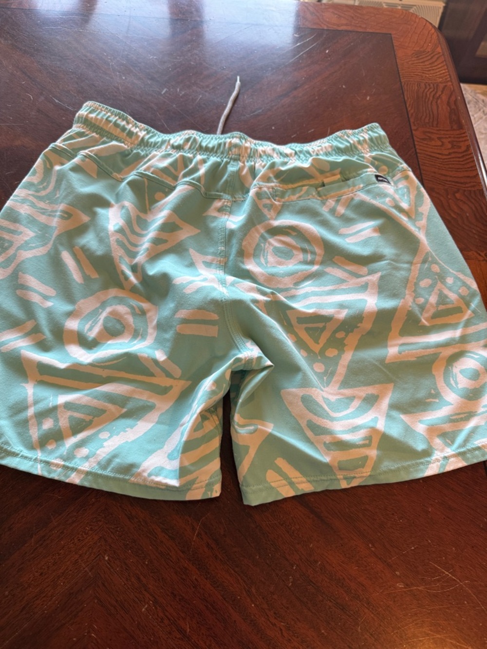 Rip Curl Men's Aqua and White Abstract Print Swim Trunks - Picture 2 of 2